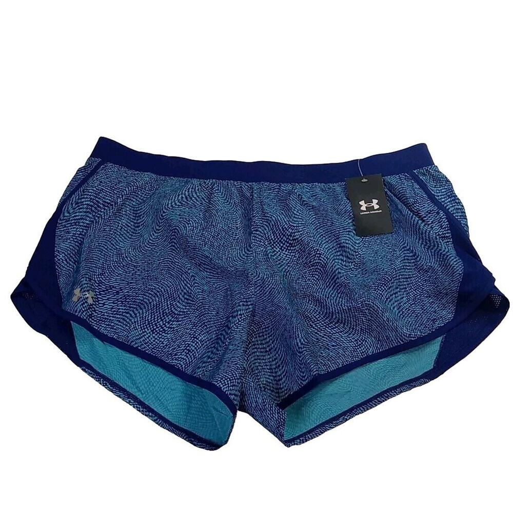 Under Armour Fly‎ By 2.0 Printed Shorts Women's 2XL XXL Purple Blue Training UA